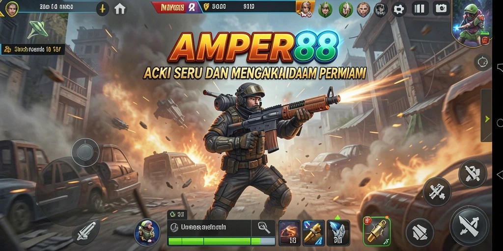 Tampilan gameplay seru dari AMPER88 dengan aksi mendebarkan.
