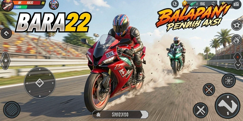 Tampilan menegangkan balapan motor di BARA22.