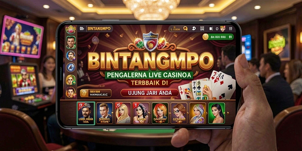 Tampilan gameplay BINTANGMPO dengan dealer langsung di kasino virtual.
