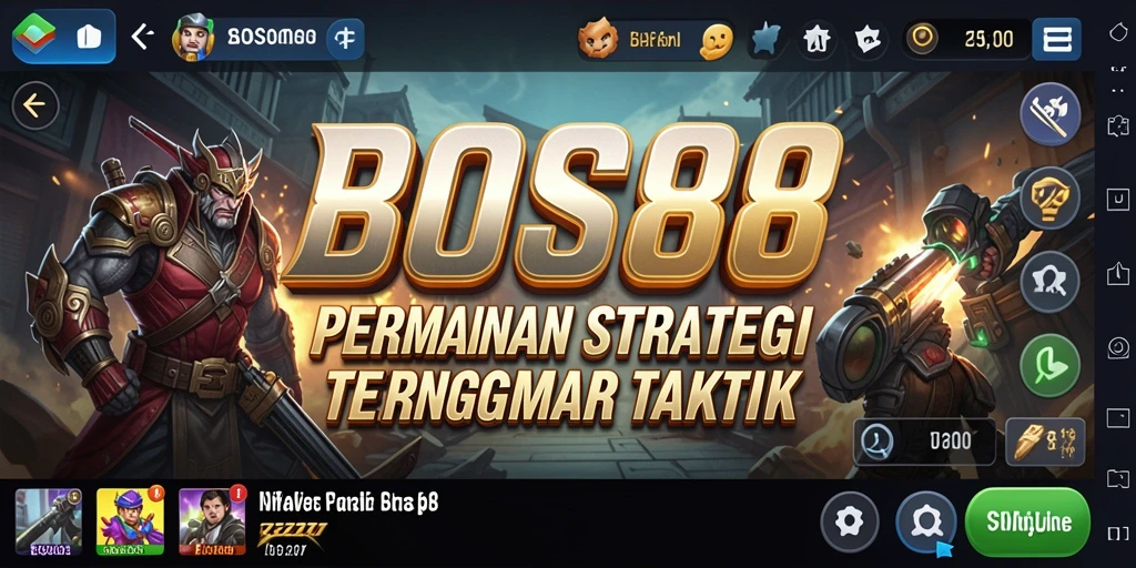 Tangkapan layar menampilkan aksi pertempuran strategis di BOS88.