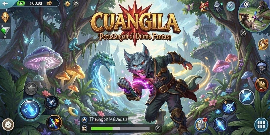 Tampilan gameplay seru CUANGILA dengan karakter dan latar yang menawan.