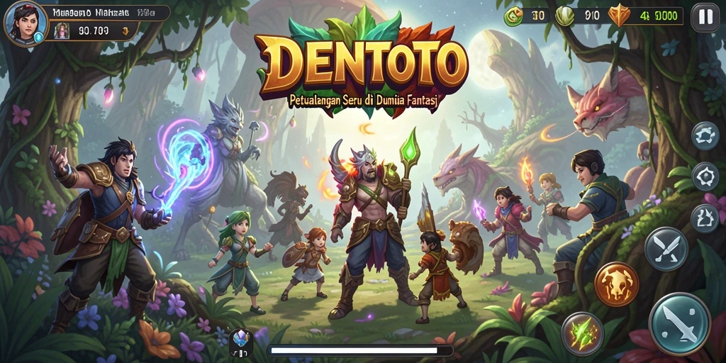 Screenshot DENTOTO menampilkan aksi seru dalam eksplorasi petualangan.