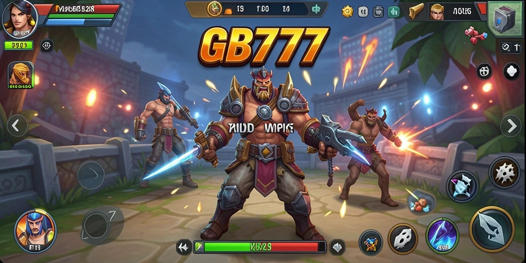 Screenshot gameplay GB777 menampilkan pertarungan epik dan karakter yang dinamis.
