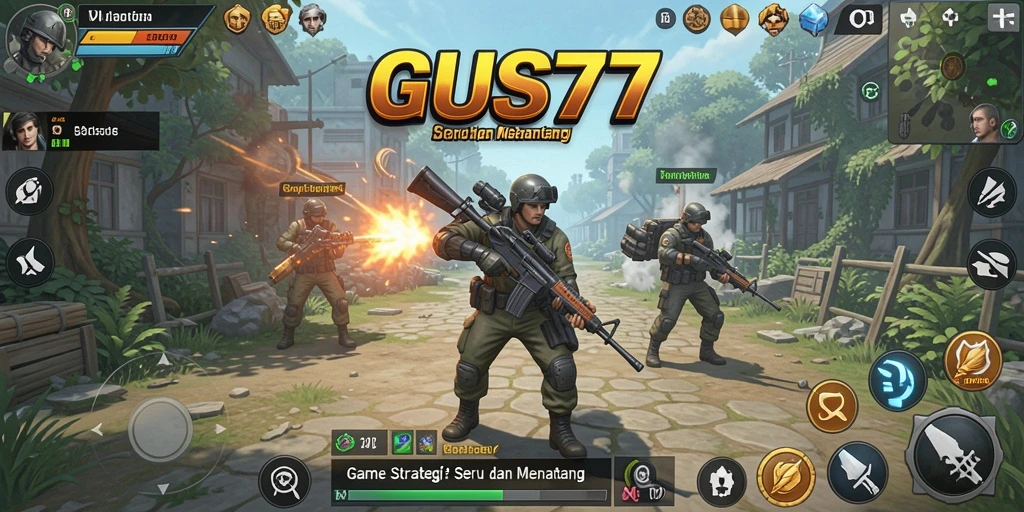 Screenshot gameplay GUS77 menampilkan strategi pertempuran yang mendebarkan.