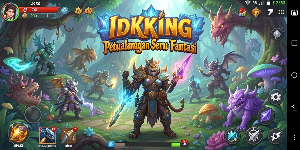 Screenshot utama <strong>IDRKING</strong> menampilkan aksi pertarungan seru di dunia RPG.