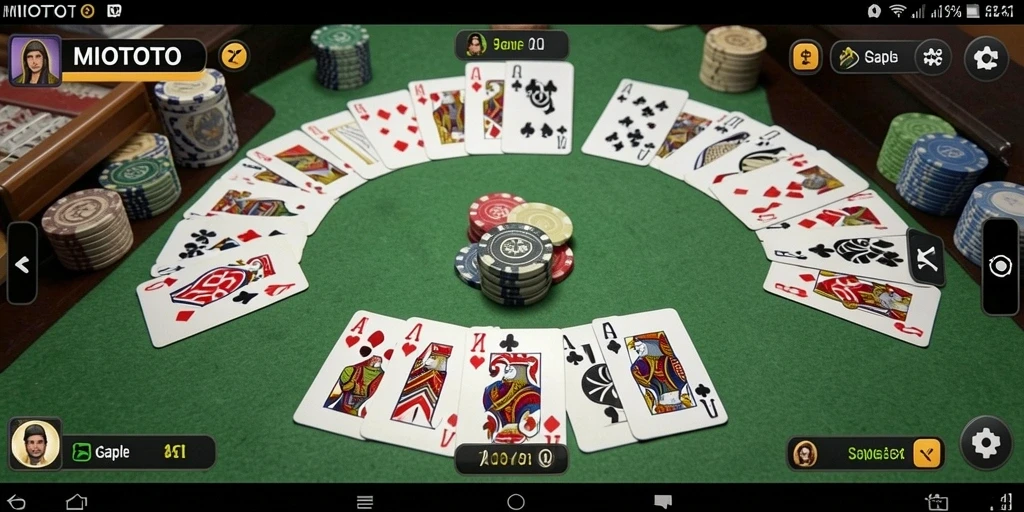 Tangkapan layar gameplay MIOTOTO menampilkan keseruan bermain Gaple.