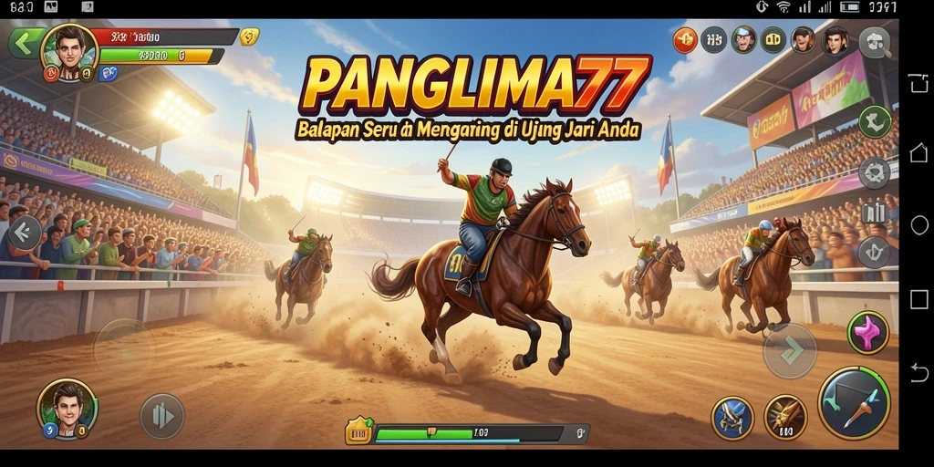 Tampilan gameplay seru di <strong>PANGLIMA77</strong> dengan balapan yang menegangkan.