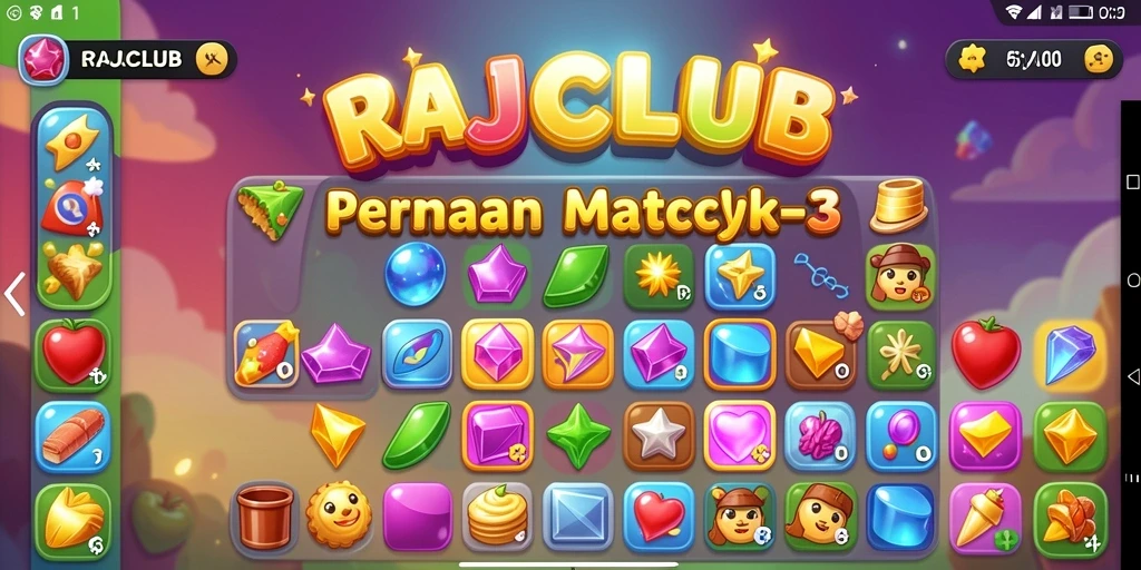 Tampilan gameplay RAJACLUB yang penuh warna dan seru.