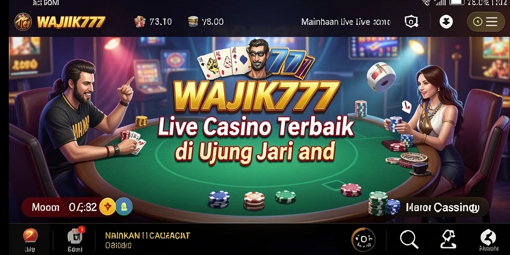 Tampilan gameplay Live Casino yang menakjubkan dan interaktif di WAJIK777.